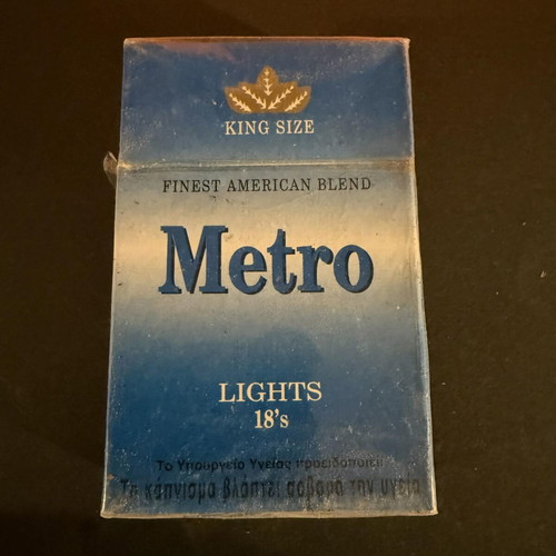 Metro Lights pack of 18 King Size, new, sealed with DRX 380 tax stamp