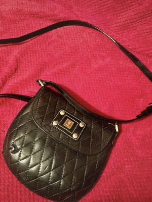 Black leather crossbody bag KEM like new