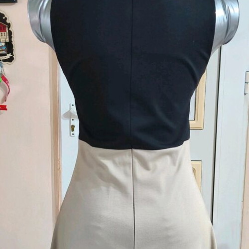 Sleeveless midi dress like new, beige and black, size XS-S