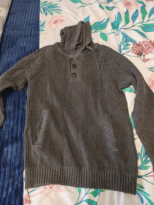H&M L.O.G.G. knitted hoodie sweater medium like new, gray