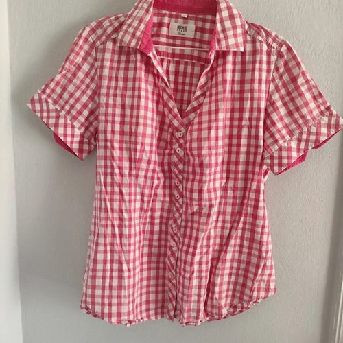 Cotton women's shirt Milano Italy pink and white like new, sizes L/XL