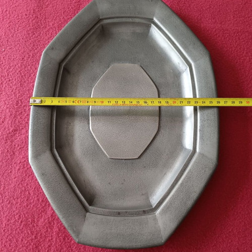 Vintage pewter soup tureen and tray from France like new