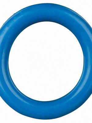 Trixie dog toy ring solid rubber 9cm new blue