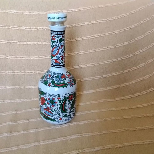 Metaxa porcelain bottle used, painted, 37 centimeters