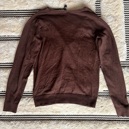 Brown V-neck cardigan shirt used, size M