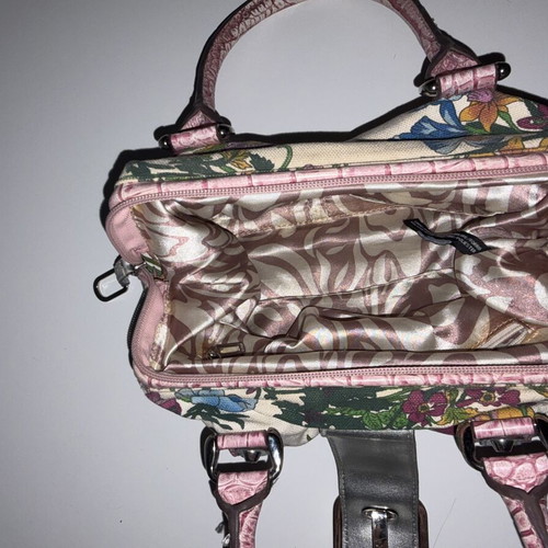 Guess vintage floral handheld bag, pink and turquoise details