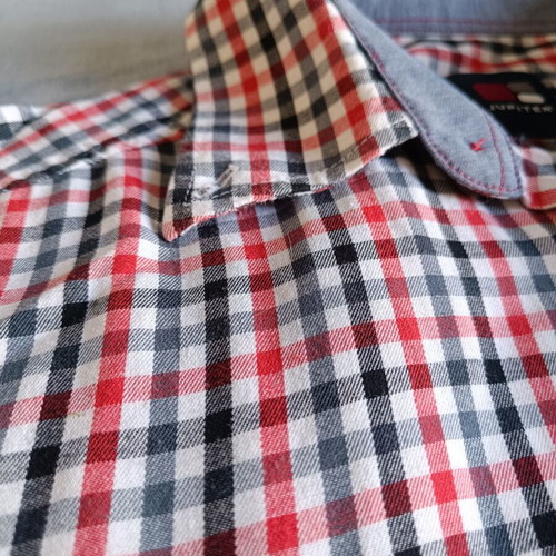 Jupiter men's checked shirt size M 39/40 like new, red black white gray