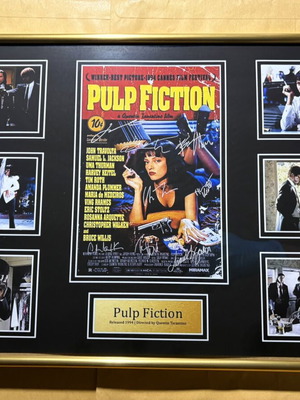 Pulp Fiction Cast Signed Tribute Poster new, replica memorabilia