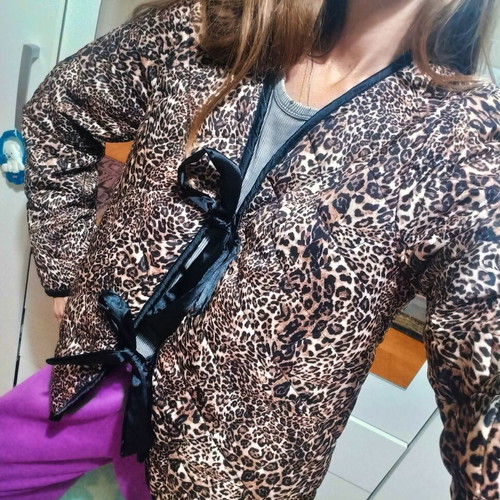 Animal Print Quilted Jacket One Size Like New