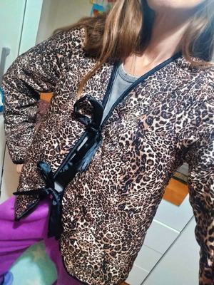 Animal Print Quilted Jacket One Size Like New
