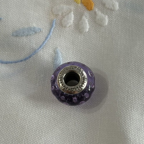 Pandora purple Murano charm SS 925