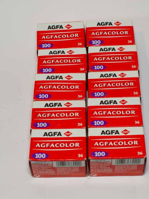 Agfa color 100 ISO film, 36 exposures, pack of 10, expired 2008