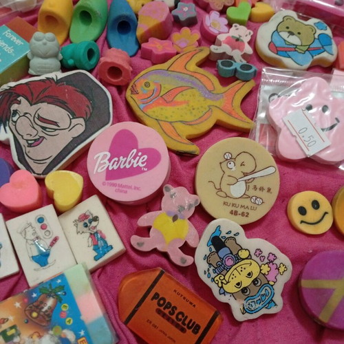 Vintage erasers collection used