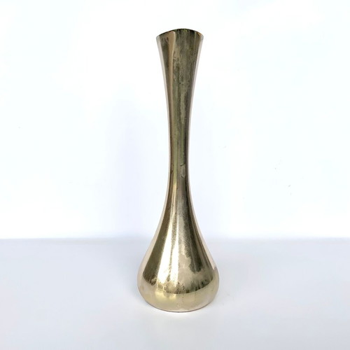 Silver-plated small vase with handle used, minimal design