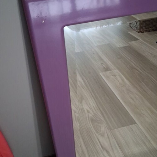 Wall mirror used, 0.96m width x 1m height, with metal clips