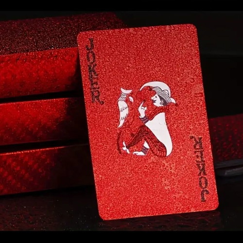 Red plastic waterproof non-slip playing cards new