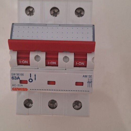 Gewiss GW96166 3P 63A Three-Phase Disconnect Switch new