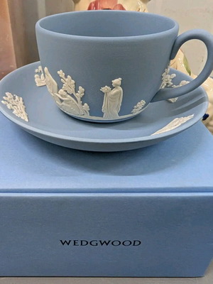 Wedgwood Jasperware Pale Blue Cup and Saucer Set New