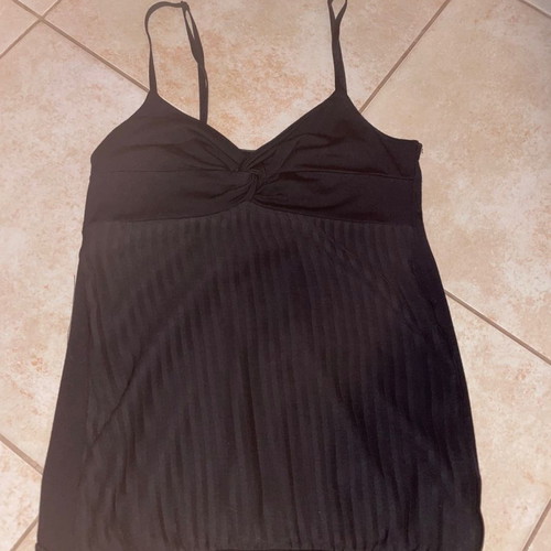 Batik blouse women's black with adjustable strap, size small