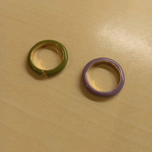 Couple rings new, purple and green