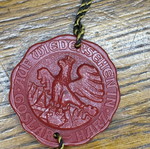 Keychain red seal used, German