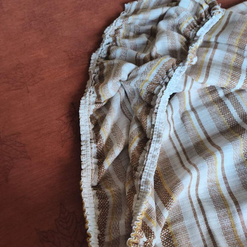 Rustic window curtains, set of 2, ecru and brown