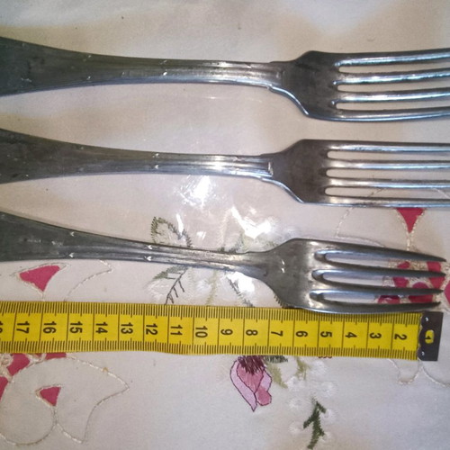 Antique cutlery set used, 15 pieces