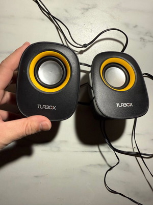 Ηχεία υπολογιστή TurboCX με USB και jack 3.5mm, μαύρο/κίτρινο, καινούργια