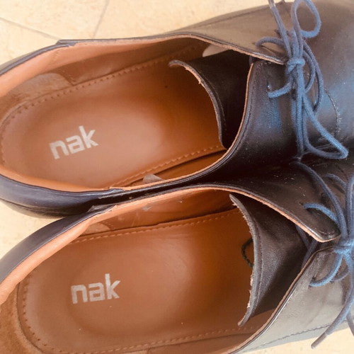 Nak leather moccasin shoes, blue, size 46