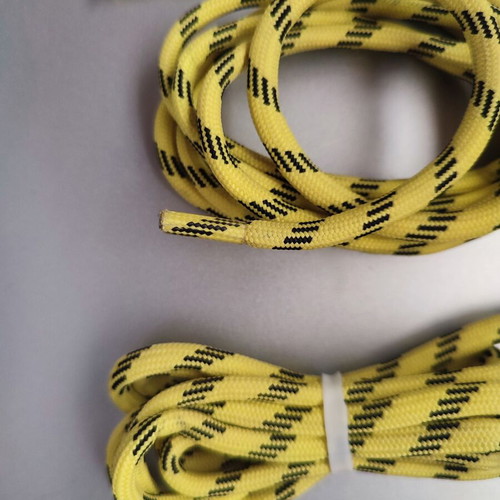 Yellow boot laces new, unique two-tone, 130cm length