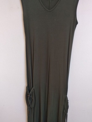 Summer dress like new, cotton midi with asymmetric hem and pockets