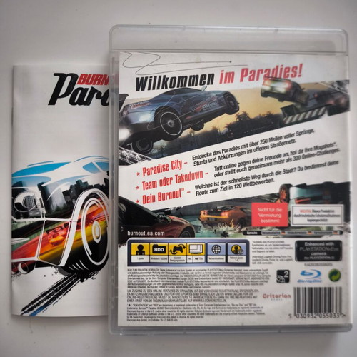 Burnout Paradise PS3 game like new, PAL region