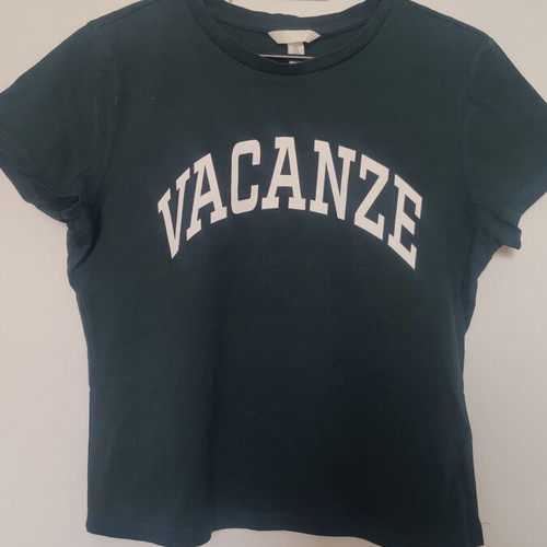 H&M women's crop top Large green like new