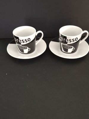 Espresso cup set with saucers porcelain, like new