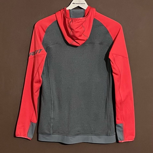 Dynafit zip hoodie polartec women’s used, size L, gray/red