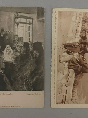 Old postcards with religious content like new, set of 2