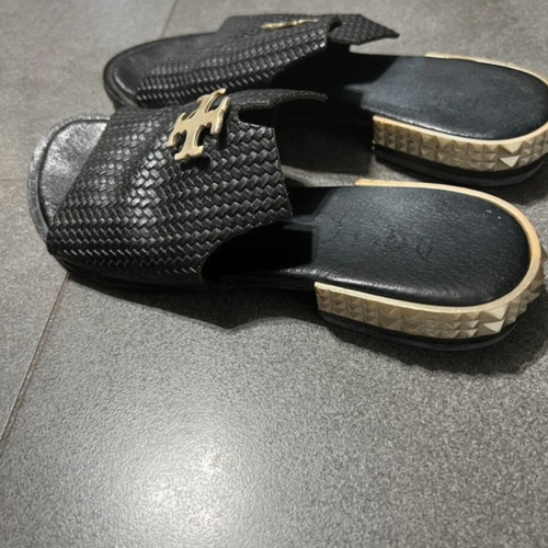 Dolce mule leather sandal used, anatomical, size 36, black
