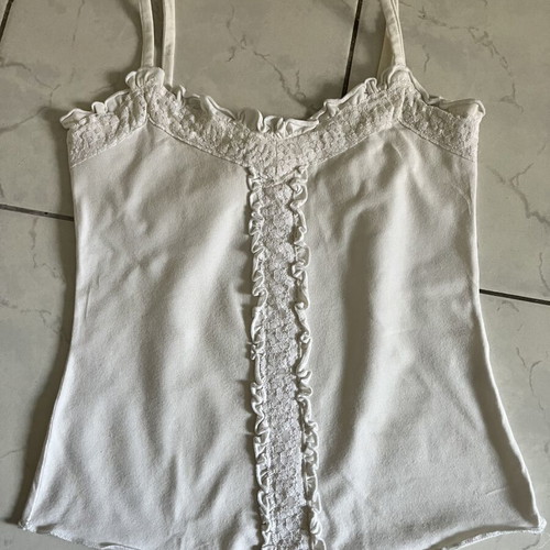 White blouse with lace detail
