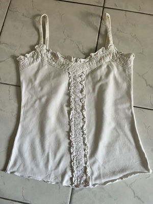 White blouse with lace detail