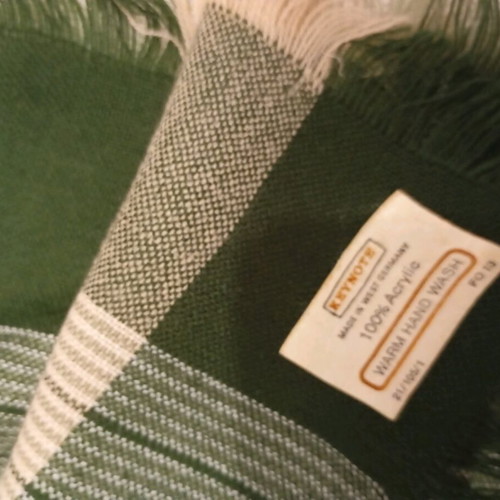 Square scarf convertible to shawl like new, beige and green