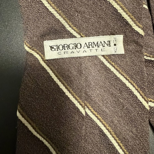 Armani silk wool tie, brown