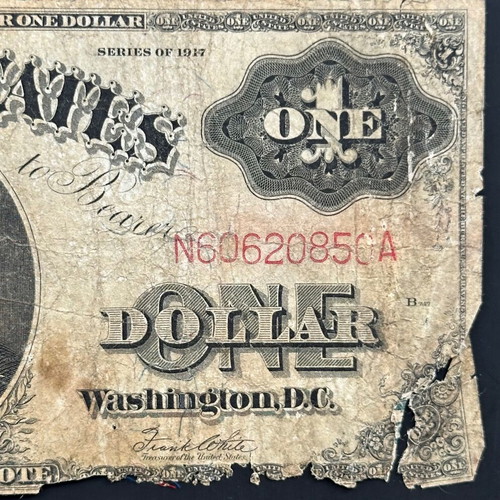 $1 America 1917 used banknote with Speelman/White signatures