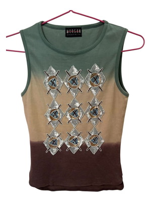 Morgan tie dye top with pailettes and beads S