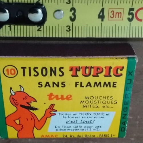 Tison Tupic insecticide matches used, box of 10