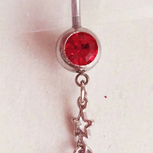 Red Daisy Navel Piercing Surgical Steel New