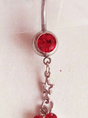 Red Daisy Navel Piercing Surgical Steel New