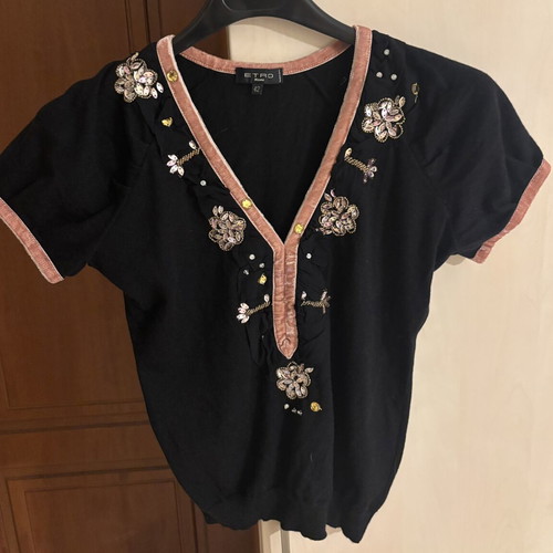 Etro blouse viscose size M like new, black