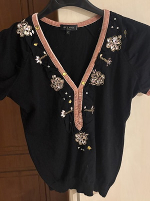 Etro blouse viscose size M like new, black