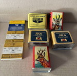 Empty gunpowder boxes, set of 8
