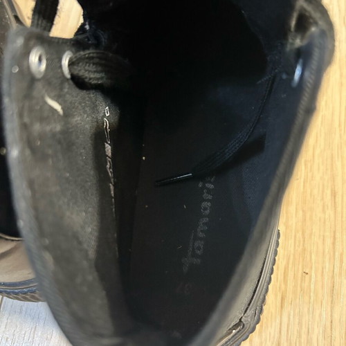Tamaris canvas boots like new, black, size 37